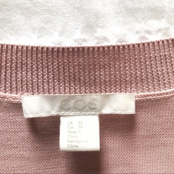 Cos BLUSH PINK COTTON & SILK WIDE SLEEVE CREW NECK BLOUSE - XS - Picture 4 of 10